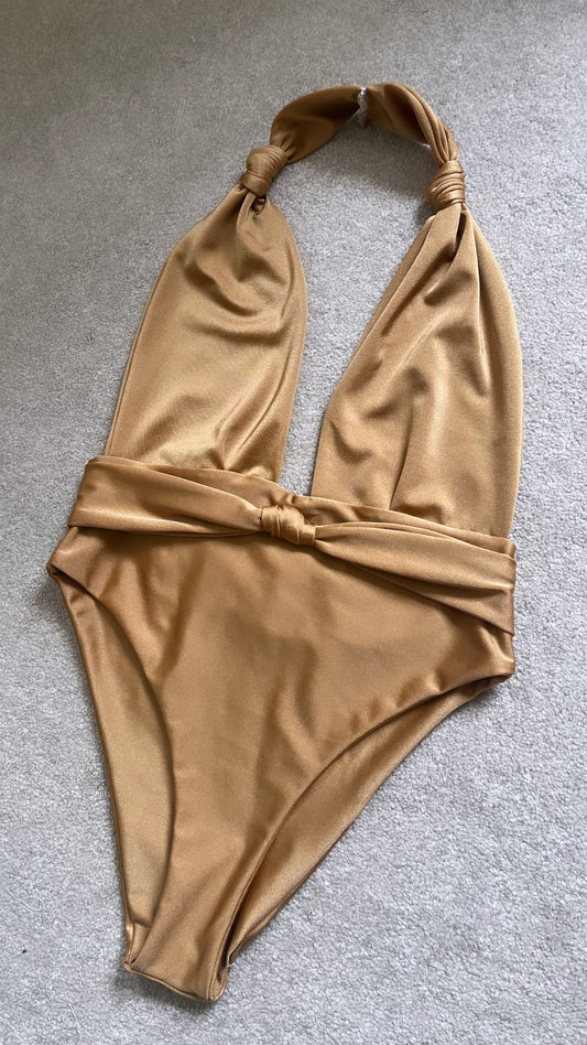 KNOT HALTERNECK SWIMSUIT