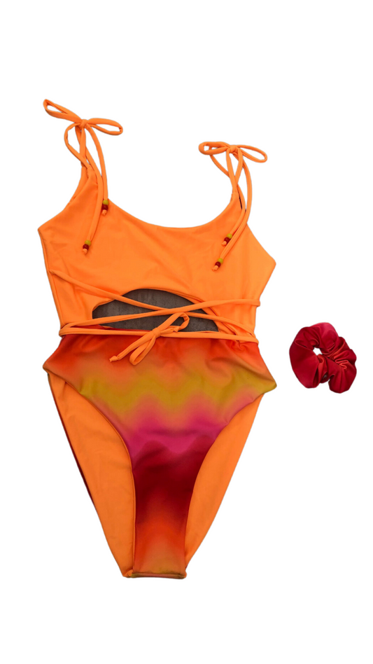 TIE UP TUTTI FRUITI SWIMSUIT